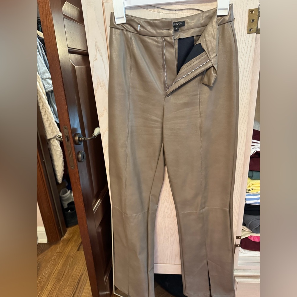 Papermoon Tan Leather Pants